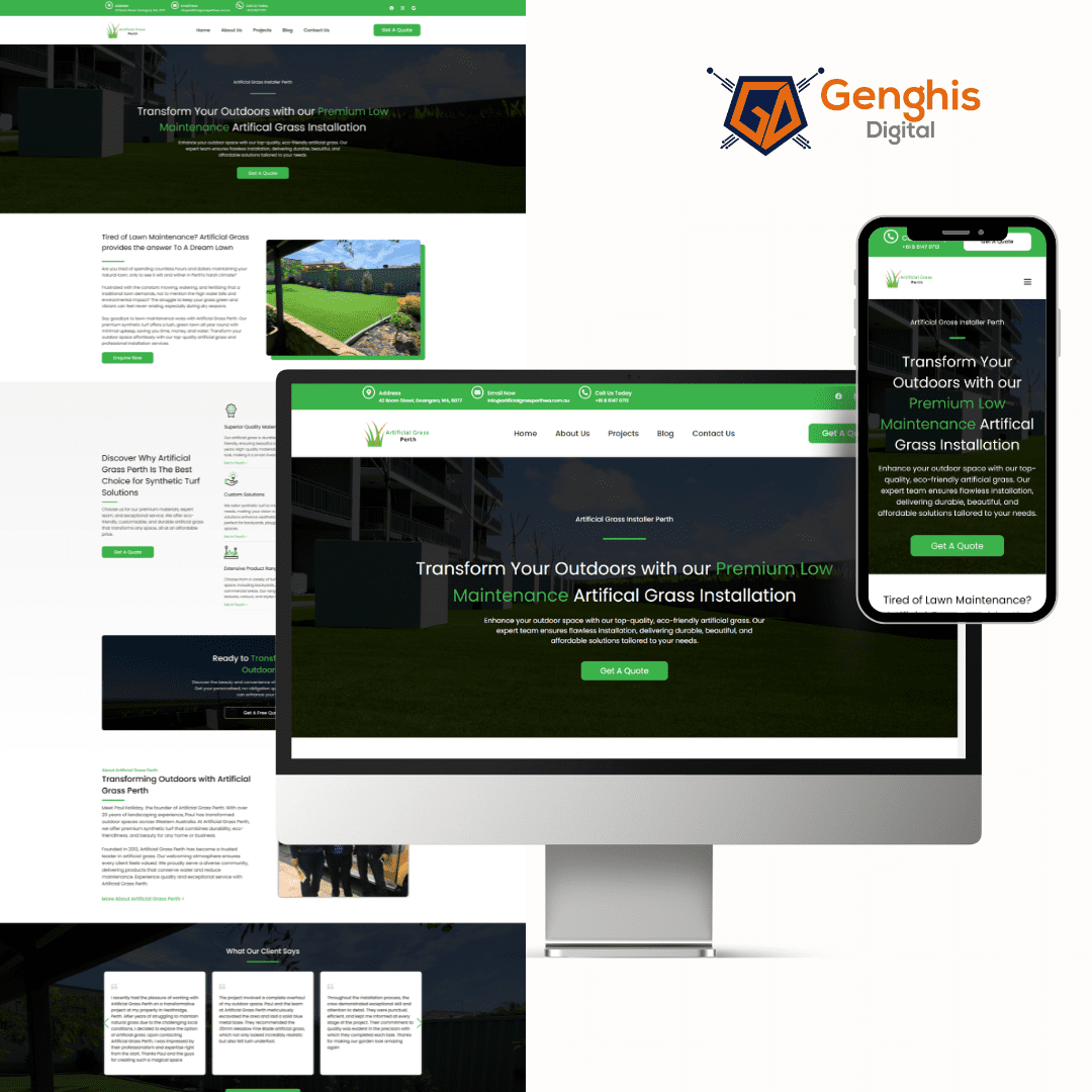 Artificial Grass Perth - Web Design