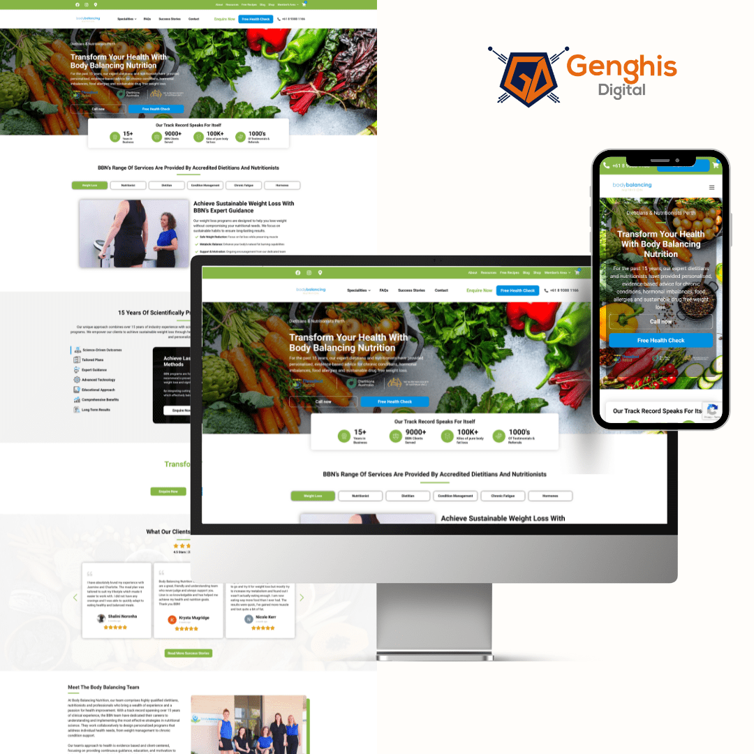 Body Balancing Website Mockup Design