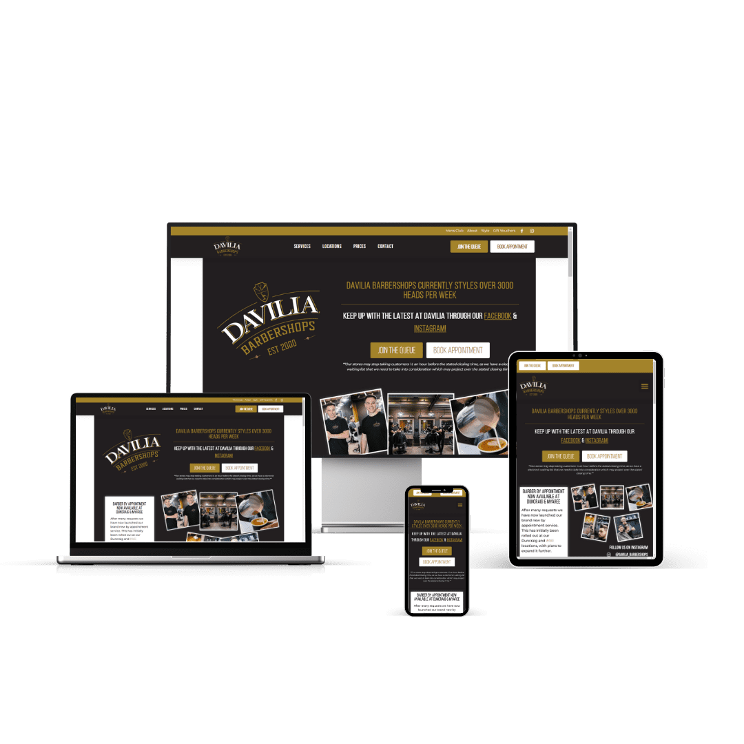 Davilia Barbershop - Web Design