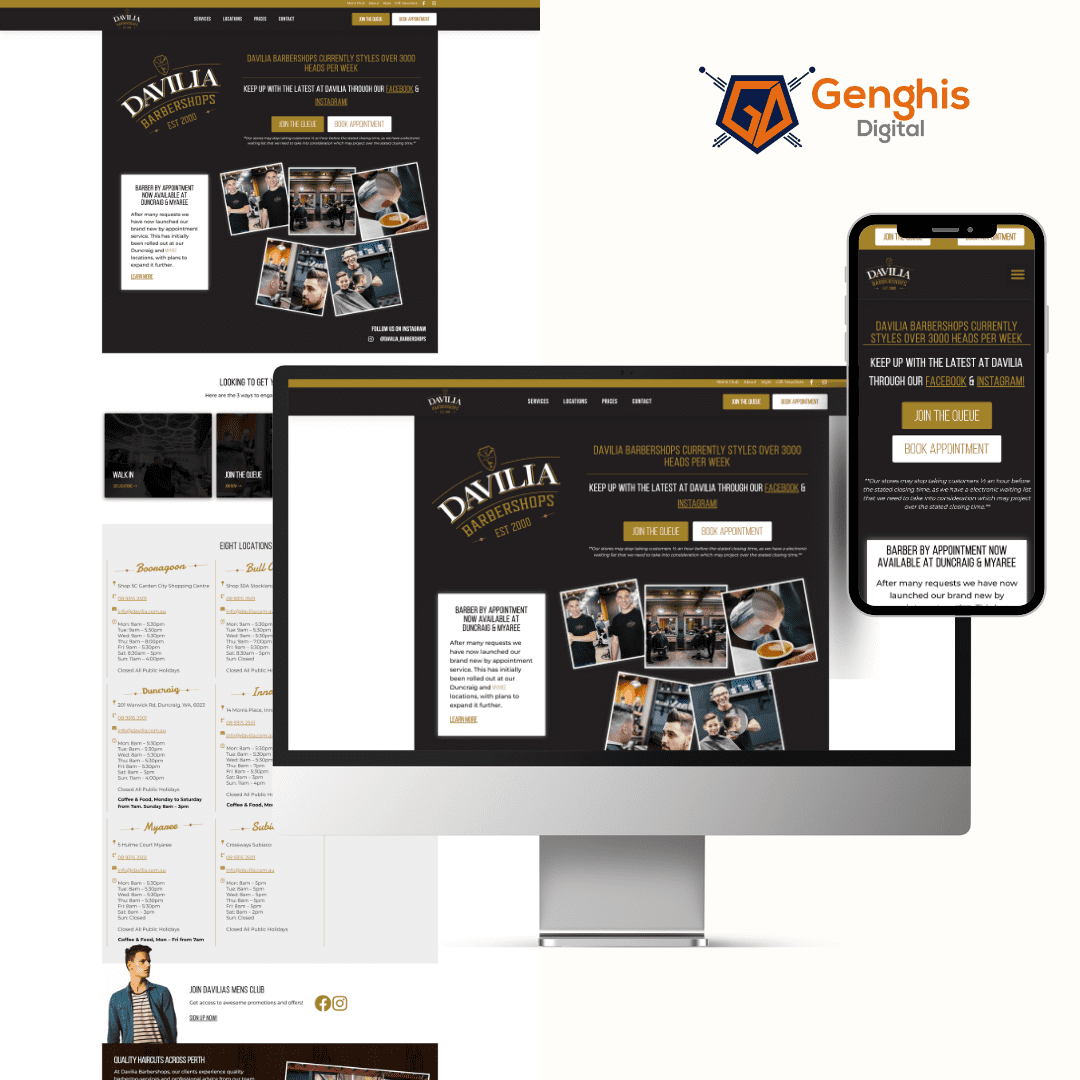 Davilia Barbershop - Web Design