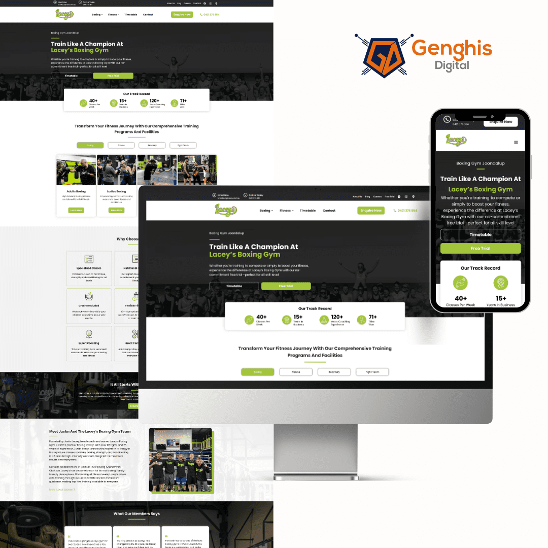 Lacey's Boxing Gym - Web Design