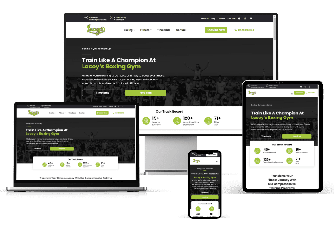 Lacey's Boxing Gym - Web Design