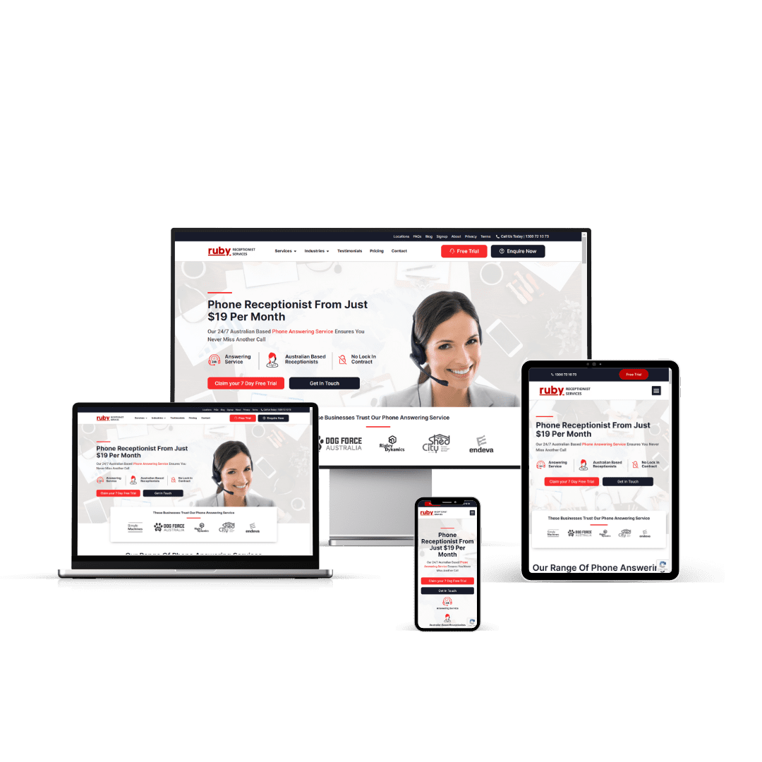 Ruby Receptionist - Web Design