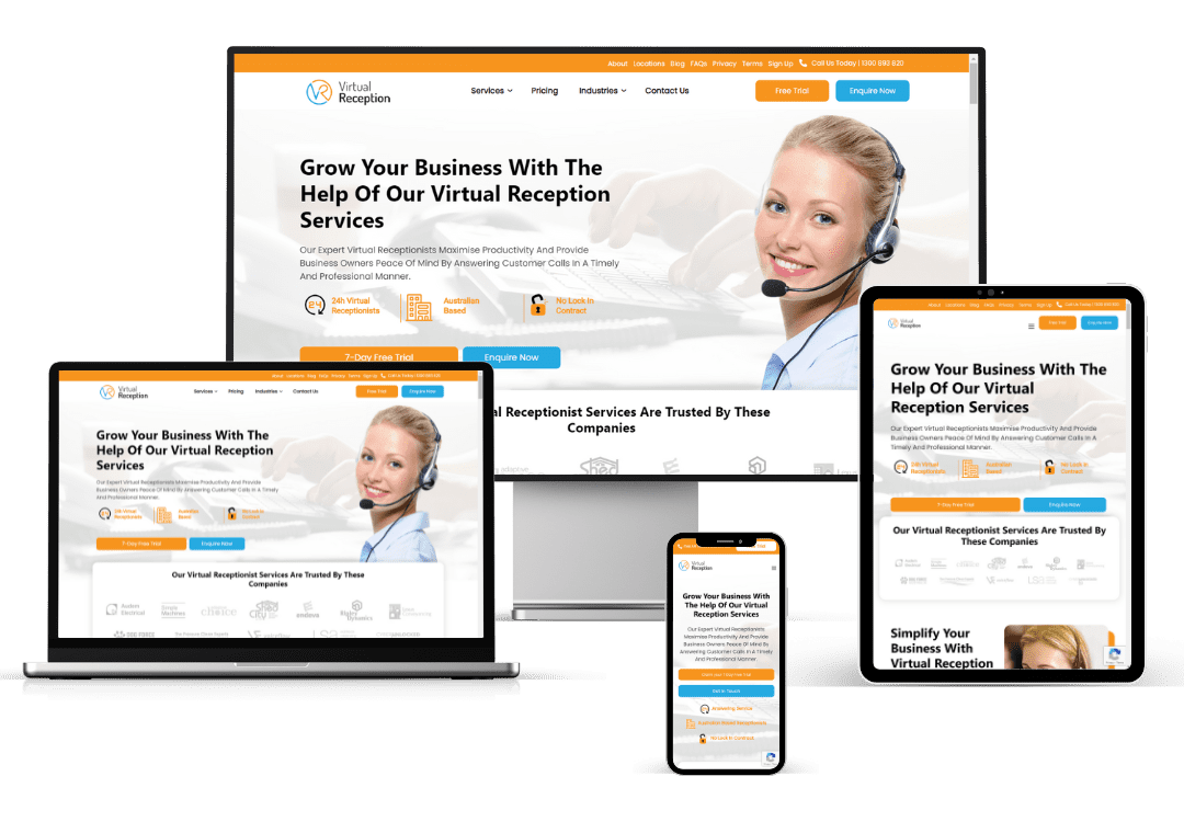 virtual reception website design