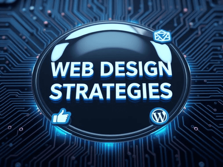 Infographic showcasing essential web design strategies for optimal website development and user experience.